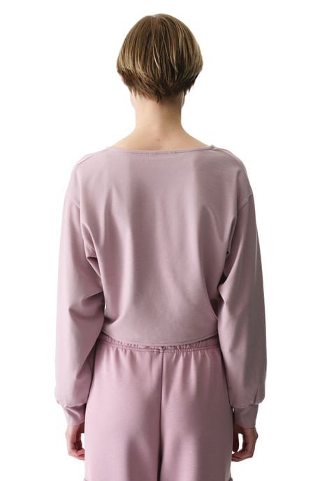 Oversized V-ringad Midi Sweatshirt med Knutdetalj - Image 2