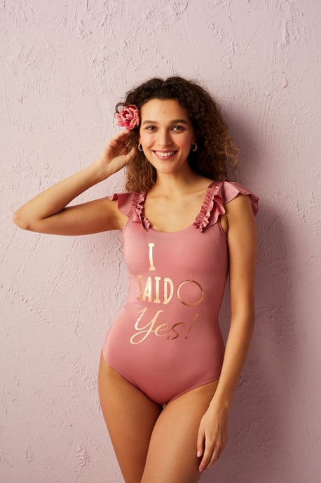 Printed Sleeveless One-Piece Swimsuit - Image 1