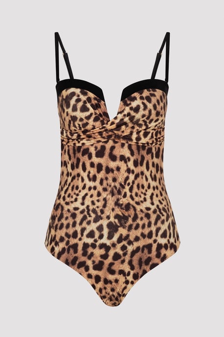 Leopardmönstrad Balconette En-delssimdräkt - Image 6