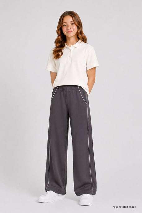 Jeugd Elastische Taille Brede Been Sweatpants - Image 2