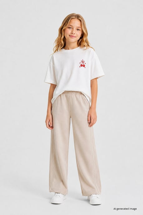 Jeugd Elastische Taille Brede Been Sweatpants - Image 2