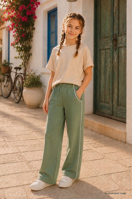 Jeugd Elastische Taille Brede Been Sweatpants - Image 2