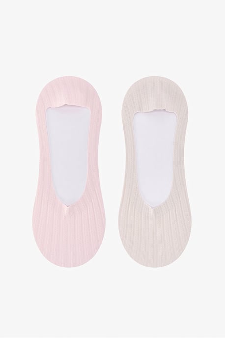 Ribbad bomull crew-sockor, 2-pack - Image 1