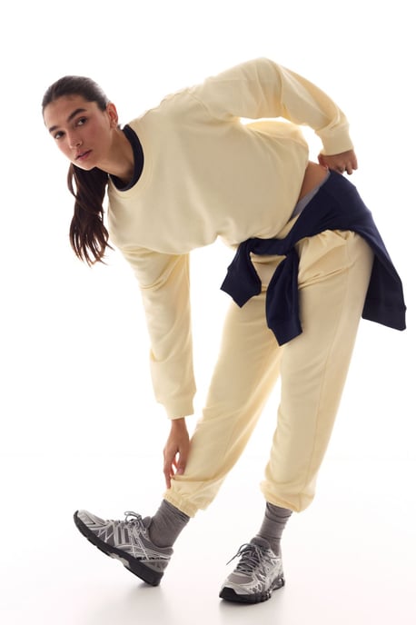 Överstor bomullsblandning avsmalnande sweatpants - Image 5