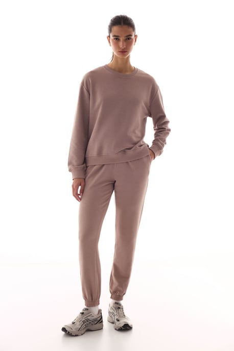 Överdimensionerade Sweatpants i Bomullsmix med Taperad Passform - Image 4