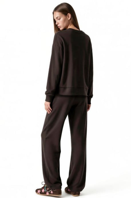 Modal Touch Basic Sweatshirt & Wide Leg Pants Two-Piece Coord Set - Image 3