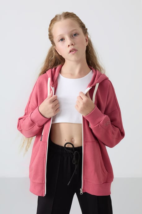 Youth Unisex Hooded Zipper Sweatshirt - Image 5