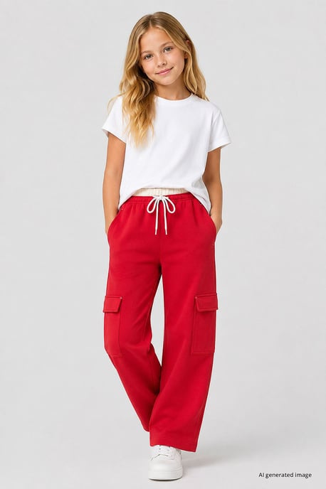 Jeugd Unisex Elastische Taille Brede Pijpen Trainingsbroek - Image 1