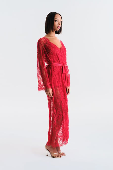 Floral Maxi Robe With Tie Belt - Image 2