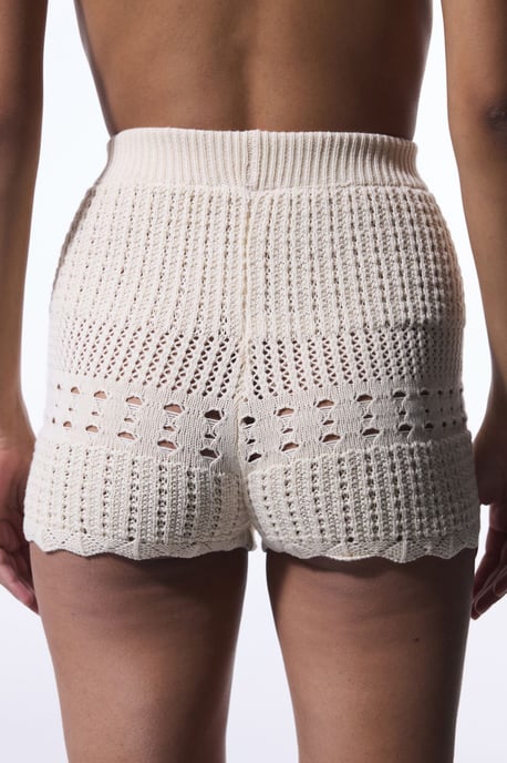 Cotton Knit Mini Shorts - Image 3