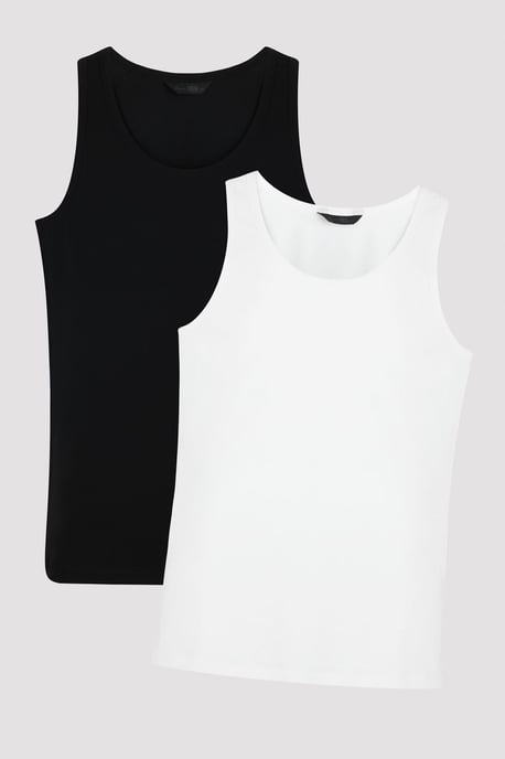 Men's 2-Pack Cotton-Blend U-Neck Tank Tops - Image 1