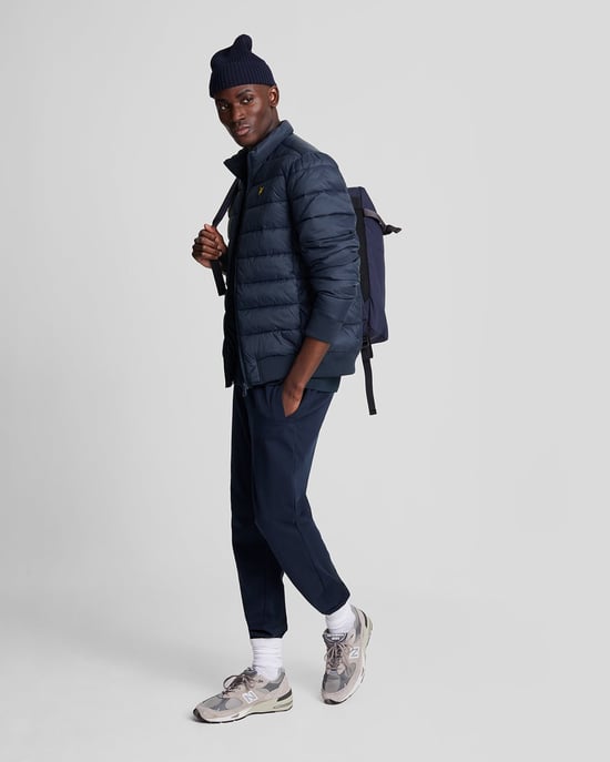 Lyle & Scott Funnel Neck Wadded Jacket Navy - Image 2