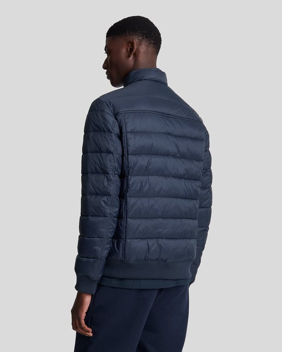 Lyle & Scott Funnel Neck Wadded Jacket Navy - Image 3