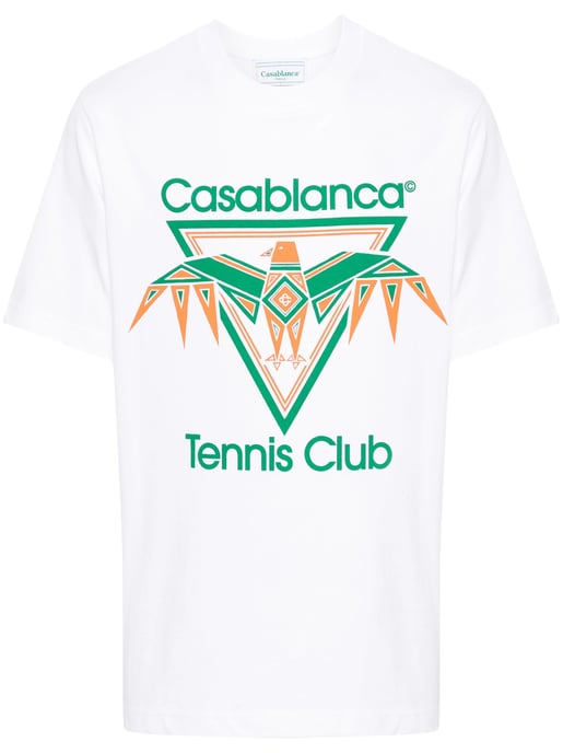 Casablanca Playful Eagle Tennis Club T-shirt med tryck i vitt - Image 1