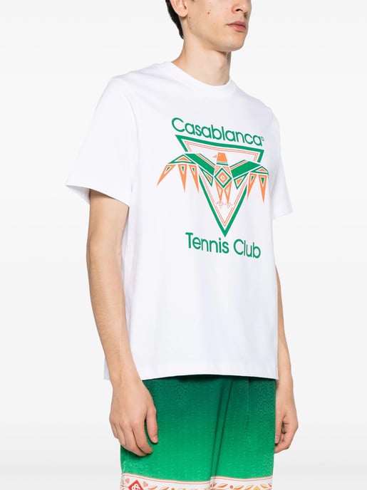 Casablanca Playful Eagle Tennis Club T-shirt med tryck i vitt - Image 3