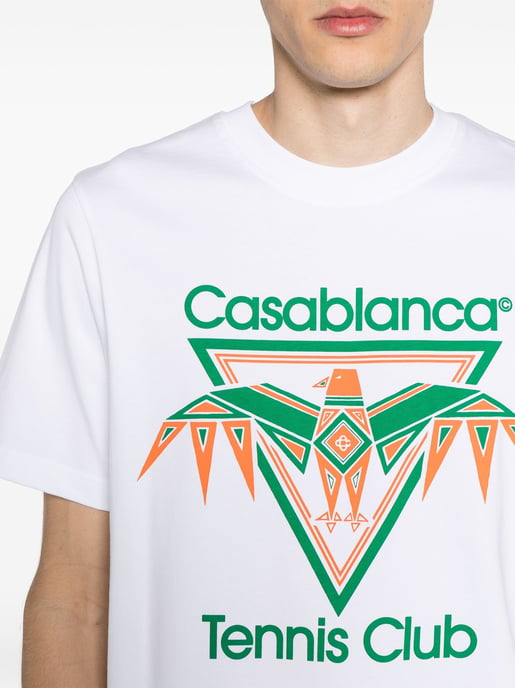 Casablanca Playful Eagle Tennis Club T-shirt med tryck i vitt - Image 4