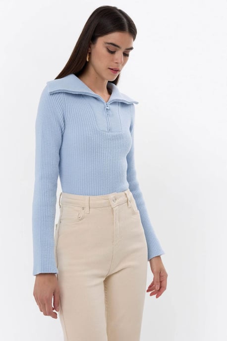 Zippered Knitted Sweater - Image 3