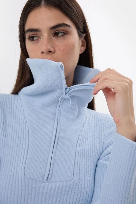Zippered Knitted Sweater - Image 4