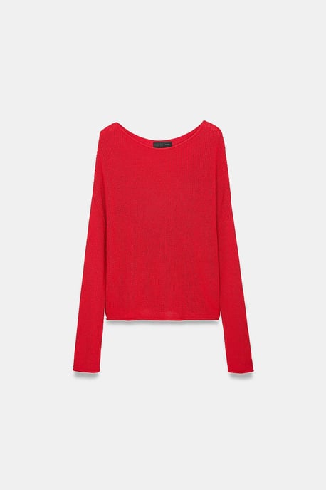 Women's Ribbed Boat Neck Knit Sweater - Image 6
