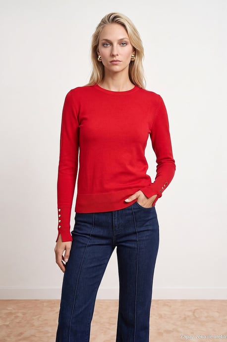 Ribbed Crew Neck Slim Fit Sweater - Image 4