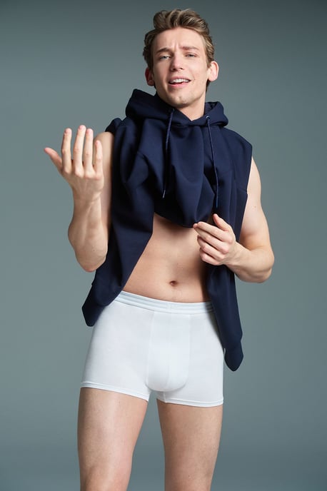 Men's Mid-Waist Cotton Boxer Briefs, 2 Pack - Image 1