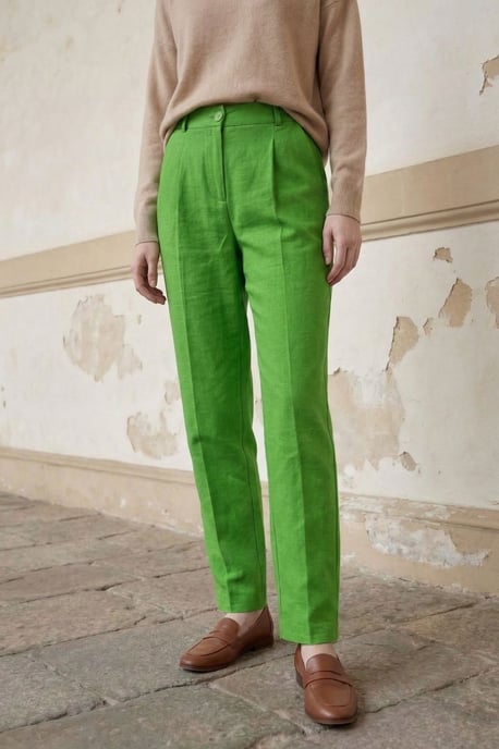 Hoge Taille Rechte Crepe Broeken - Image 2