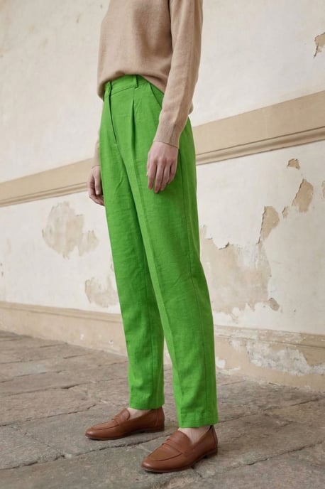 Hoge Taille Rechte Crepe Broeken - Image 3