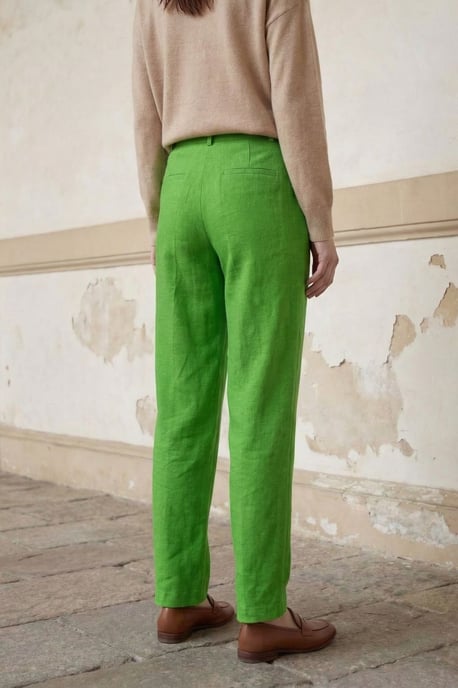 Hoge Taille Rechte Crepe Broeken - Image 4