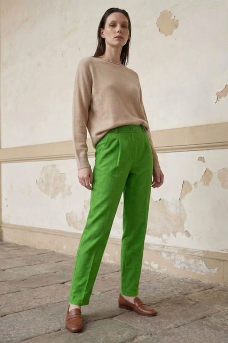Hoge Taille Rechte Crepe Broeken - Image 5