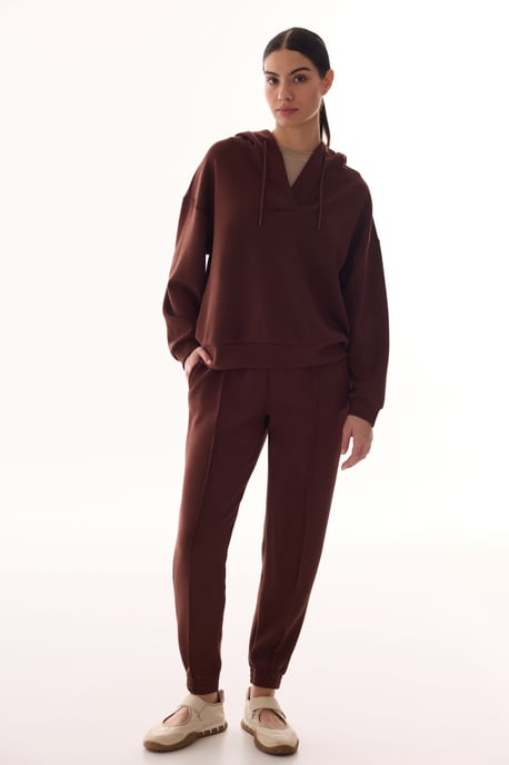 Oversized V-neck Knitted Hoodie - Image 1