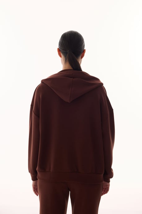Oversized V-neck Knitted Hoodie - Image 6