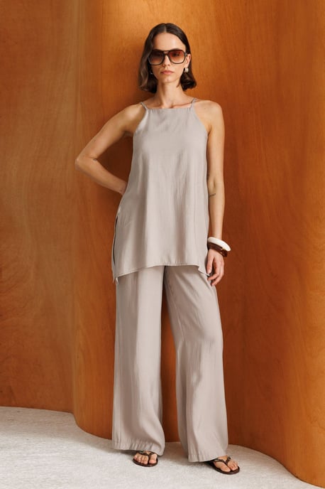Brede-Pijpen Halter Jumpsuit - Image 1