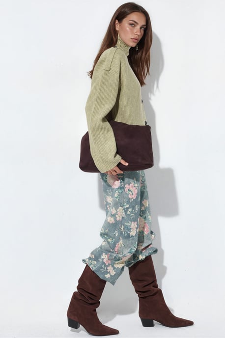 Ribbed Half-Turtleneck Button Cardigan - Image 4
