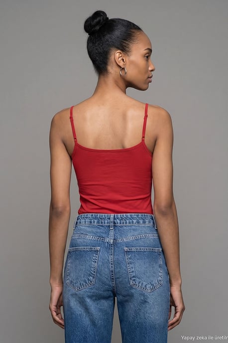 Slim Fit Square Neck Sleeveless Blouse - Image 2