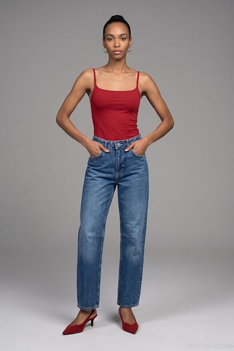 Slim Fit Square Neck Sleeveless Blouse - Image 4