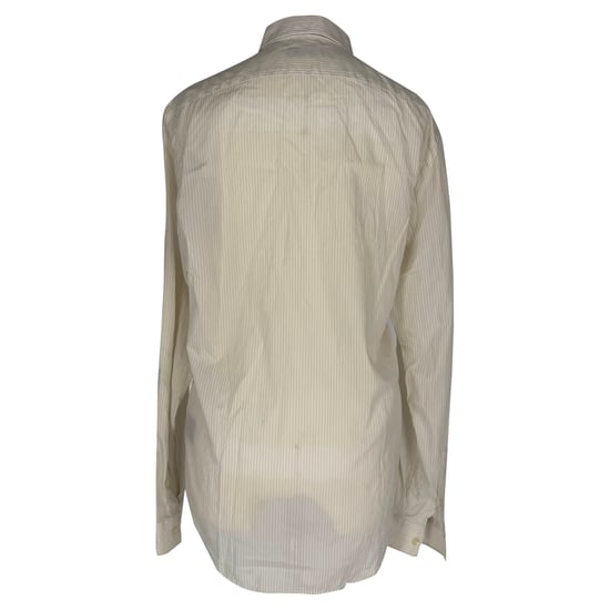 Burberry Pinstripe Button-Down Shirt in White Cotton - Image 2