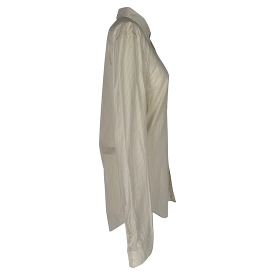 Burberry Pinstripe Button-Down Shirt in White Cotton - Image 3