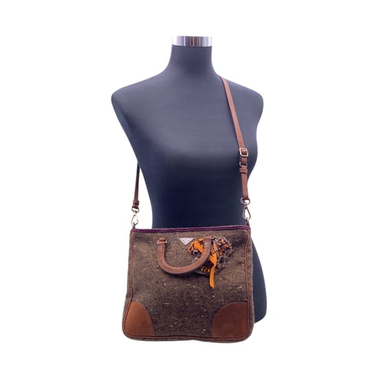 Prada Tweed Axelremsväska 2-vägs - Image 3