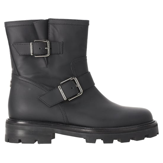 Jimmy Choo Youth II Buckled Ankle Boots in Black Calf Leather - Image 1