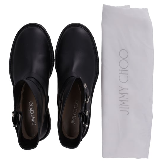 Jimmy Choo Youth II Buckled Ankle Boots in Black Calf Leather - Image 6