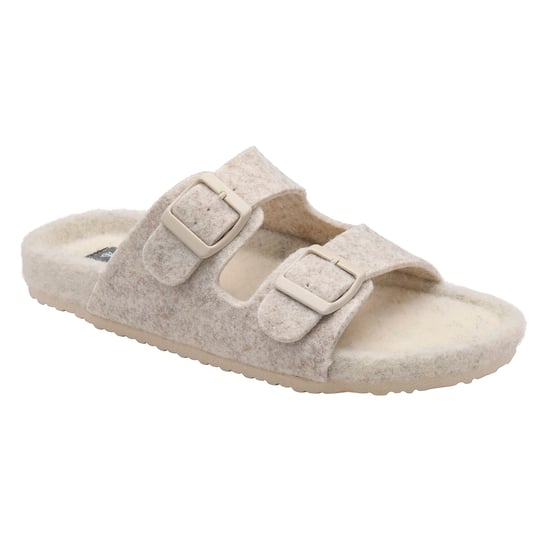 Ladies Faux Fur Double Buckle Slide Slippers Open Toe UK 3-8 - Image 4
