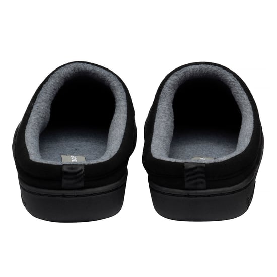 Mens Suede Look Mule Slippers Black Plush Lined UK 7-13 - Image 2
