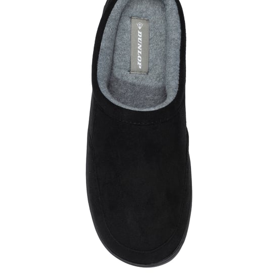 Mens Suede Look Mule Slippers Black Plush Lined UK 7-13 - Image 3