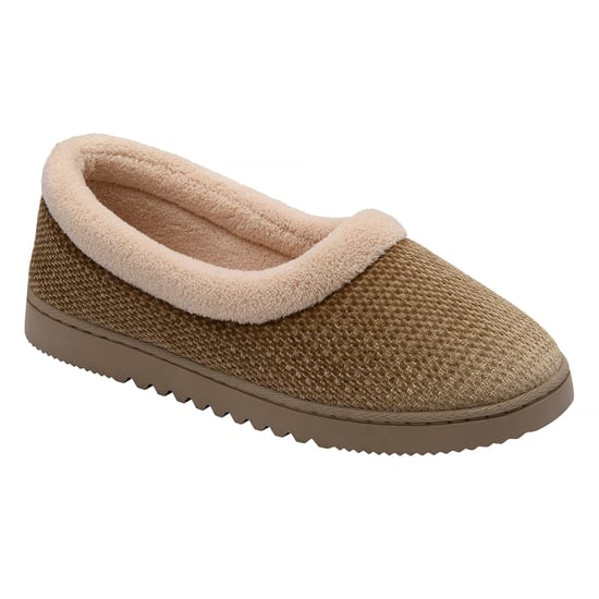 Ladies Textured Ballerina Slippers Brown Tan Warm UK 3-8 - Image 4