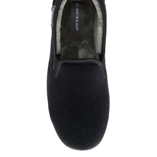 Heren Textured Volle Slippers Zwart Gesloten Hak Gevoerd UK 6-13 - Image 3