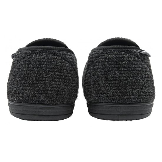 Heren Corduroy Geheugenfoam Volle Slippers Zwart VK 7-12 - Image 2