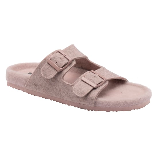 Ladies Faux Fur Double Buckle Slide Slippers Open Toe UK 3-8 - Image 4