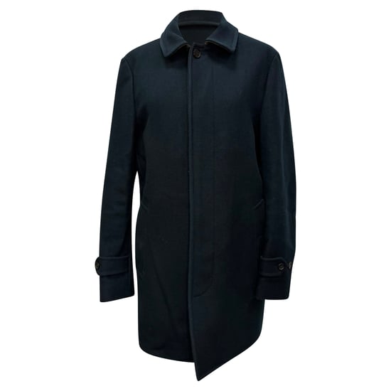 Burberry Single-Breasted Coat in Black Wool - Image 1