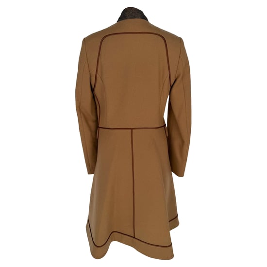 Etro Piping Accent Flared Coat in Brown Wool - Image 2