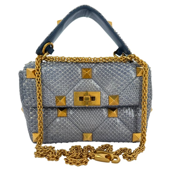 Valentino Garavani Roman Stud Top Handle Bag in Light Blue Leather - Image 2